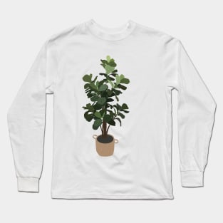 Fiddle Leaf Fig Tree Illustration Long Sleeve T-Shirt